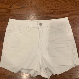 High rise white Vervet jean shorts